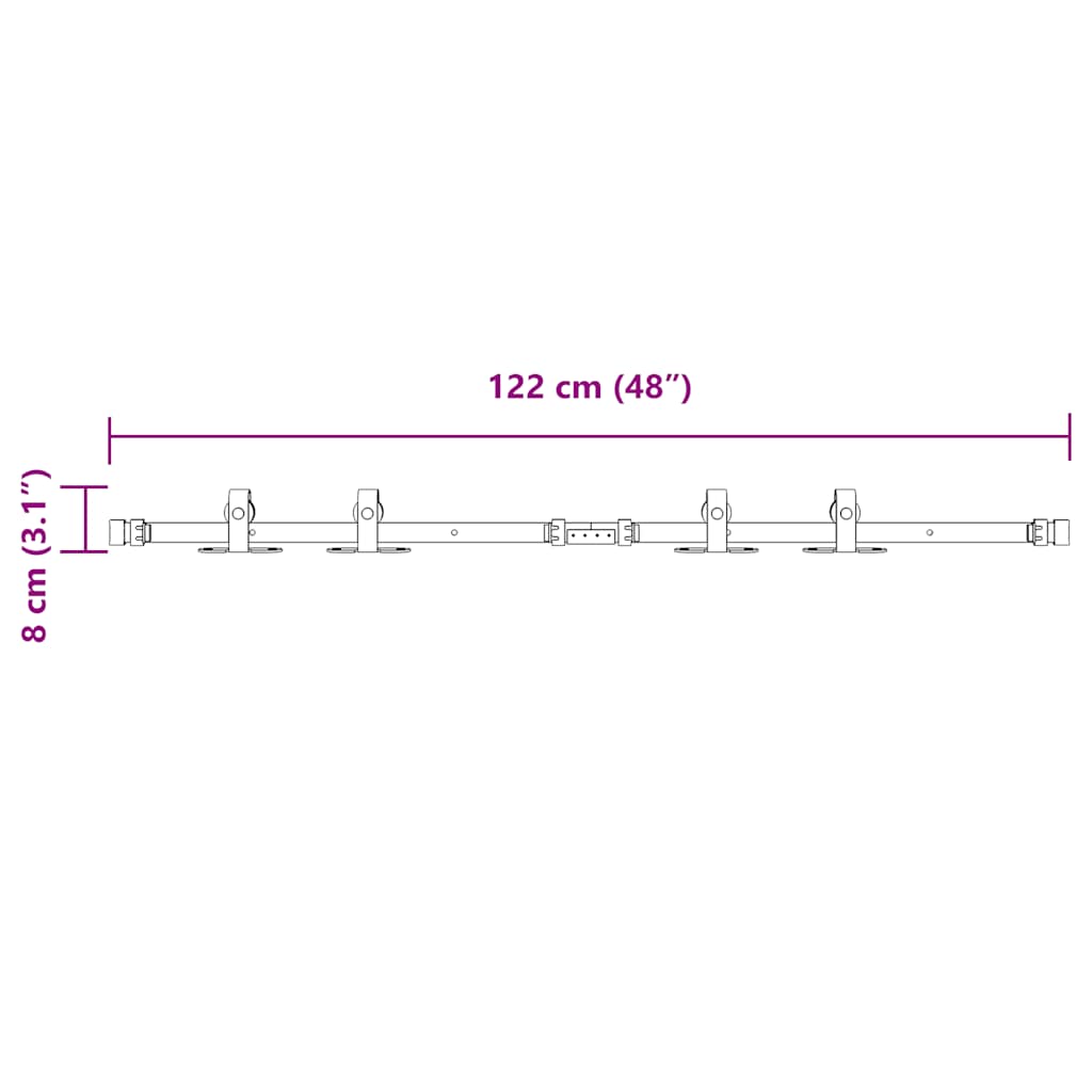 Liukukaapin Ovisarja 122 Cm Hiiliteräs