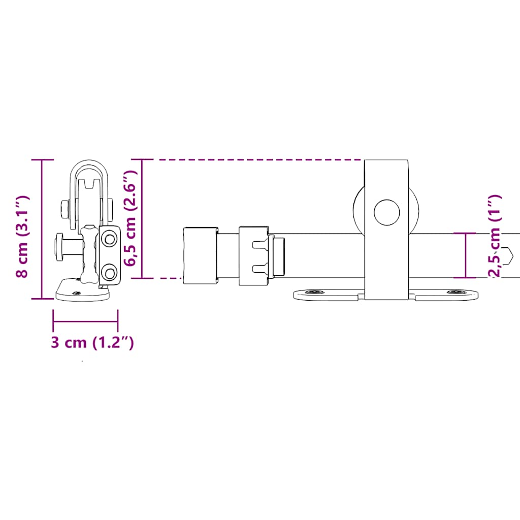 Liukukaapin Ovisarja 122 Cm Hiiliteräs