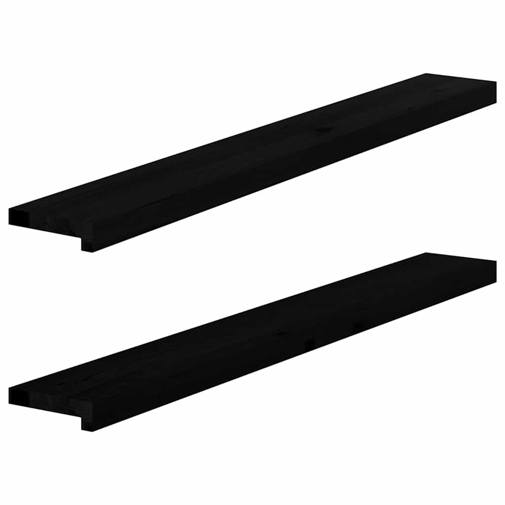Ikkunalaudat 2 Kpl Ruskeanmusta 120X15X2 Cm Massiivipuutammea