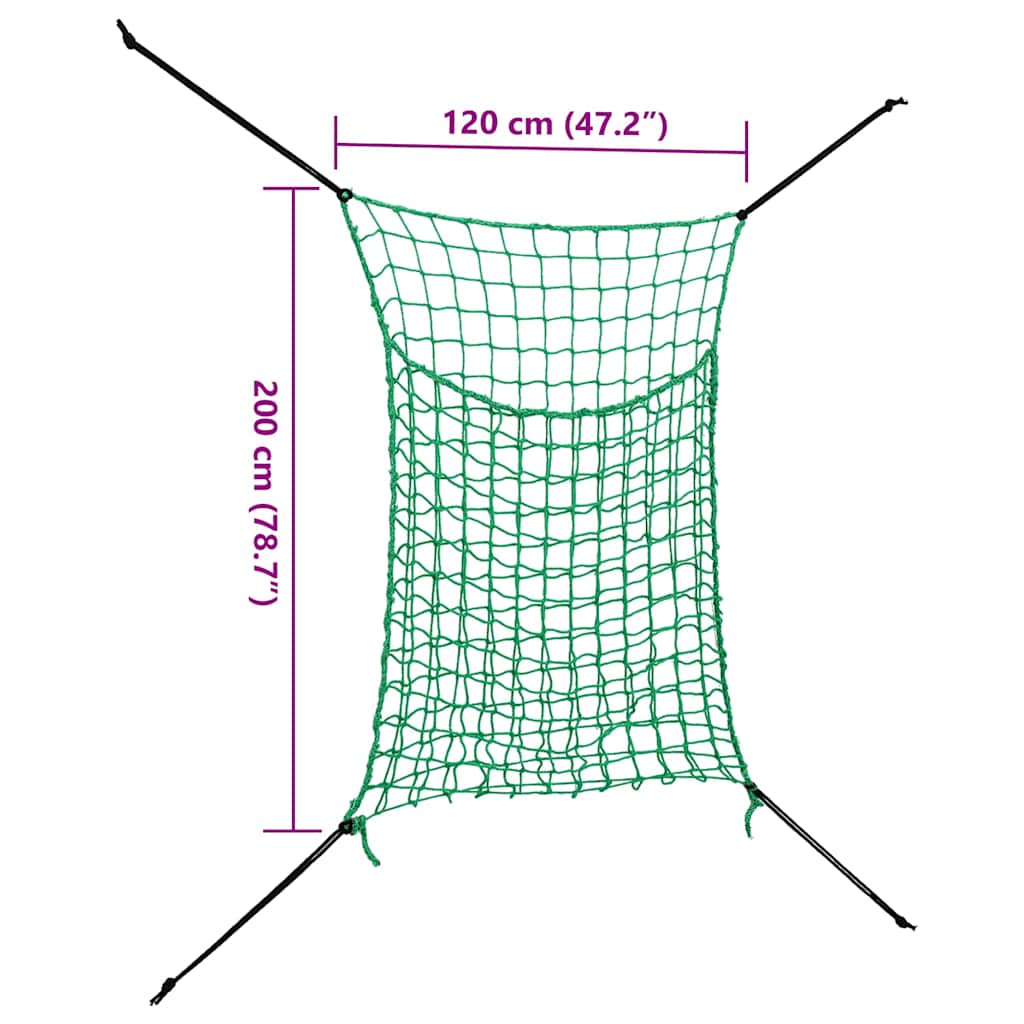 Heinäverkot 2 Kpl Suorakulmainen Vihreä 200X120 Cm Pp