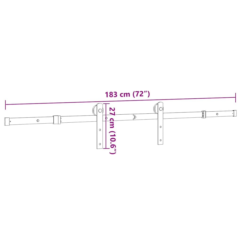 Liukuoven Asennussarja Teräs 183 Cm Musta