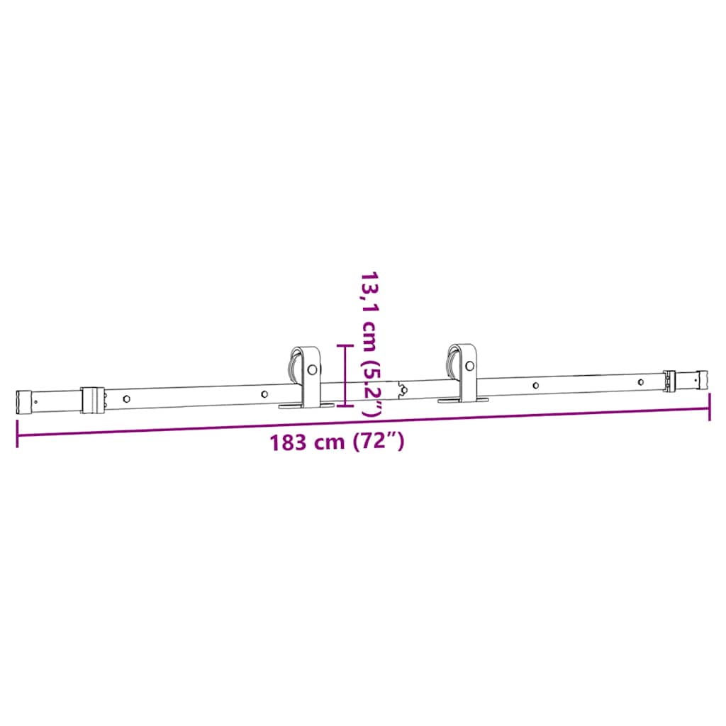 Liukuoven Asennussarja Teräs 183 Cm Musta