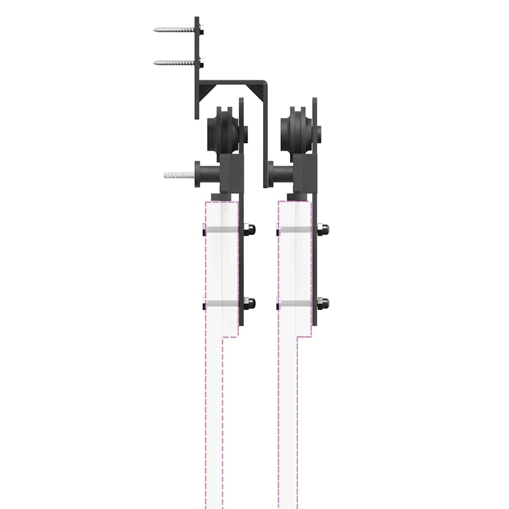 Liukuoven Asennussarja Teräs 366 Cm Musta