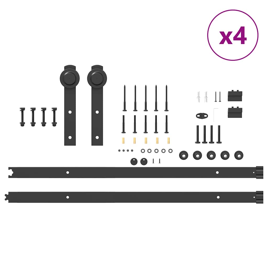 Liukuovi Hardware Kit 400 Cm Teräs Musta