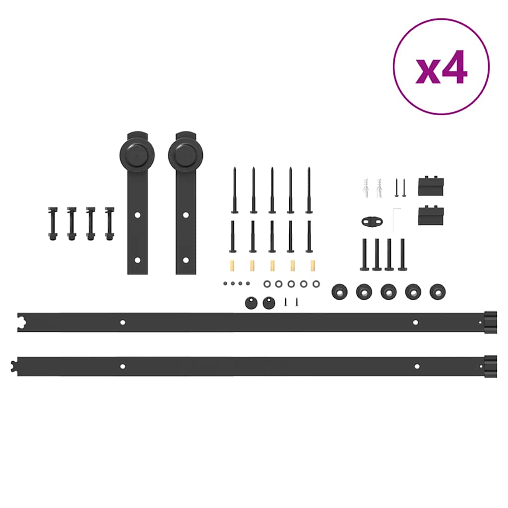 Liukuovi Hardware Kit 427 Cm Teräs Musta