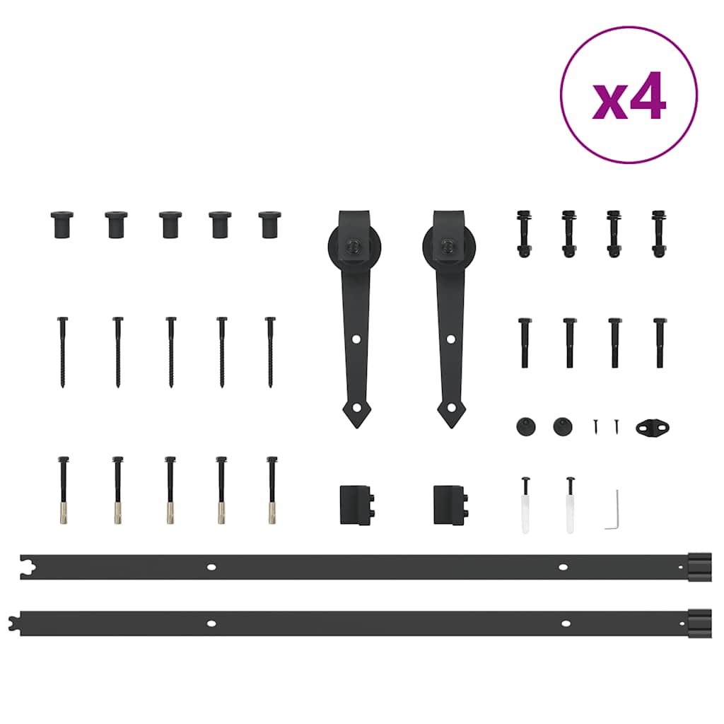 Liukuovi Hardware Kit 427 Cm Teräs Musta