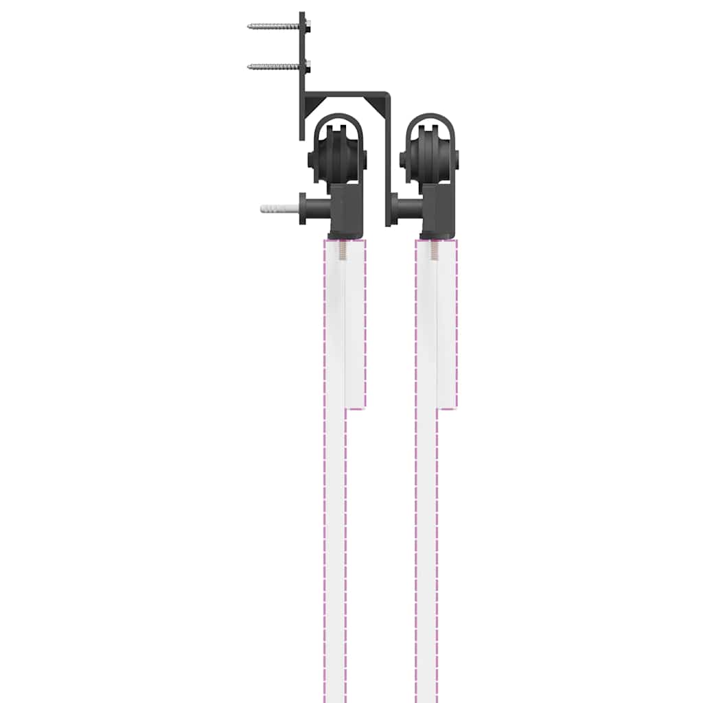 Liukuovi Hardware Kit 427 Cm Teräs Musta