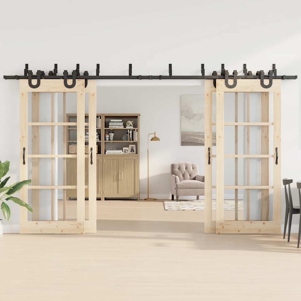 Liukuovi Hardware Kit 400 Cm Teräs Musta