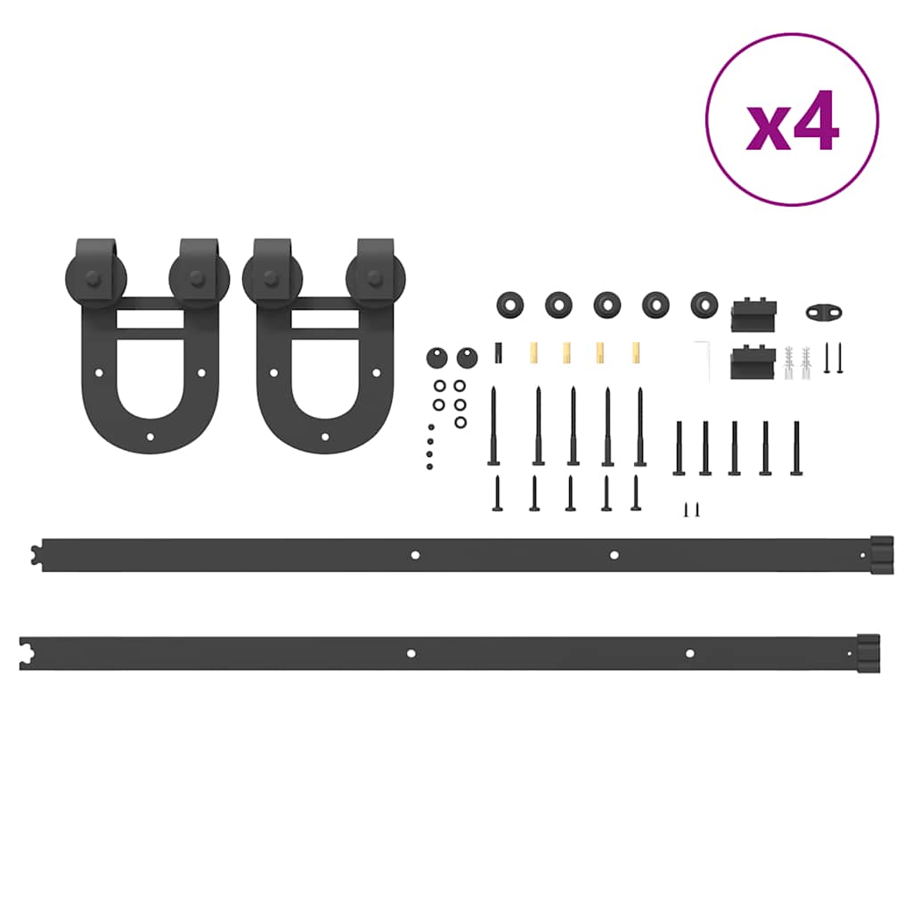 Liukuovi Hardware Kit 400 Cm Teräs Musta