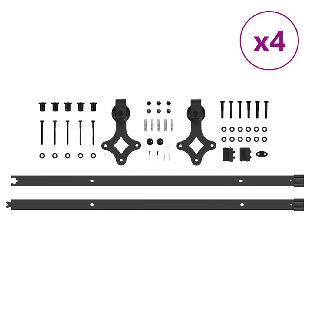 Liukuovi Hardware Kit 427 Cm Teräs Musta