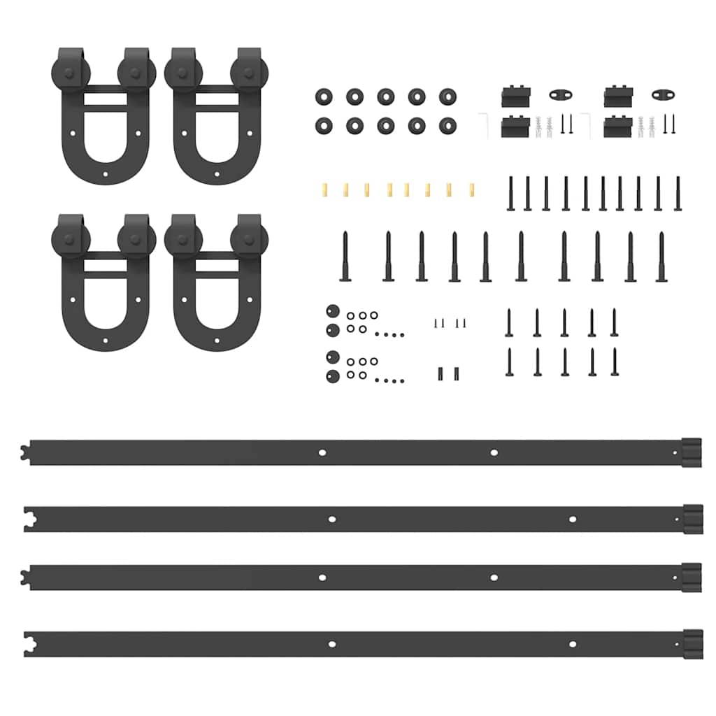 Liukuovi Hardware Kit 400 Cm Teräs Musta