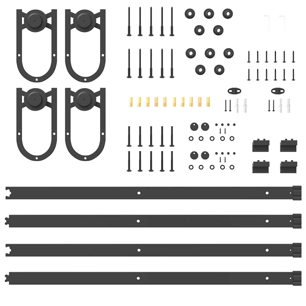 Liukuovi Hardware Kit 400 Cm Teräs Musta