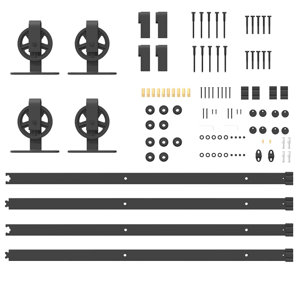 Liukuovi Hardware Kit 400 Cm Teräs Musta