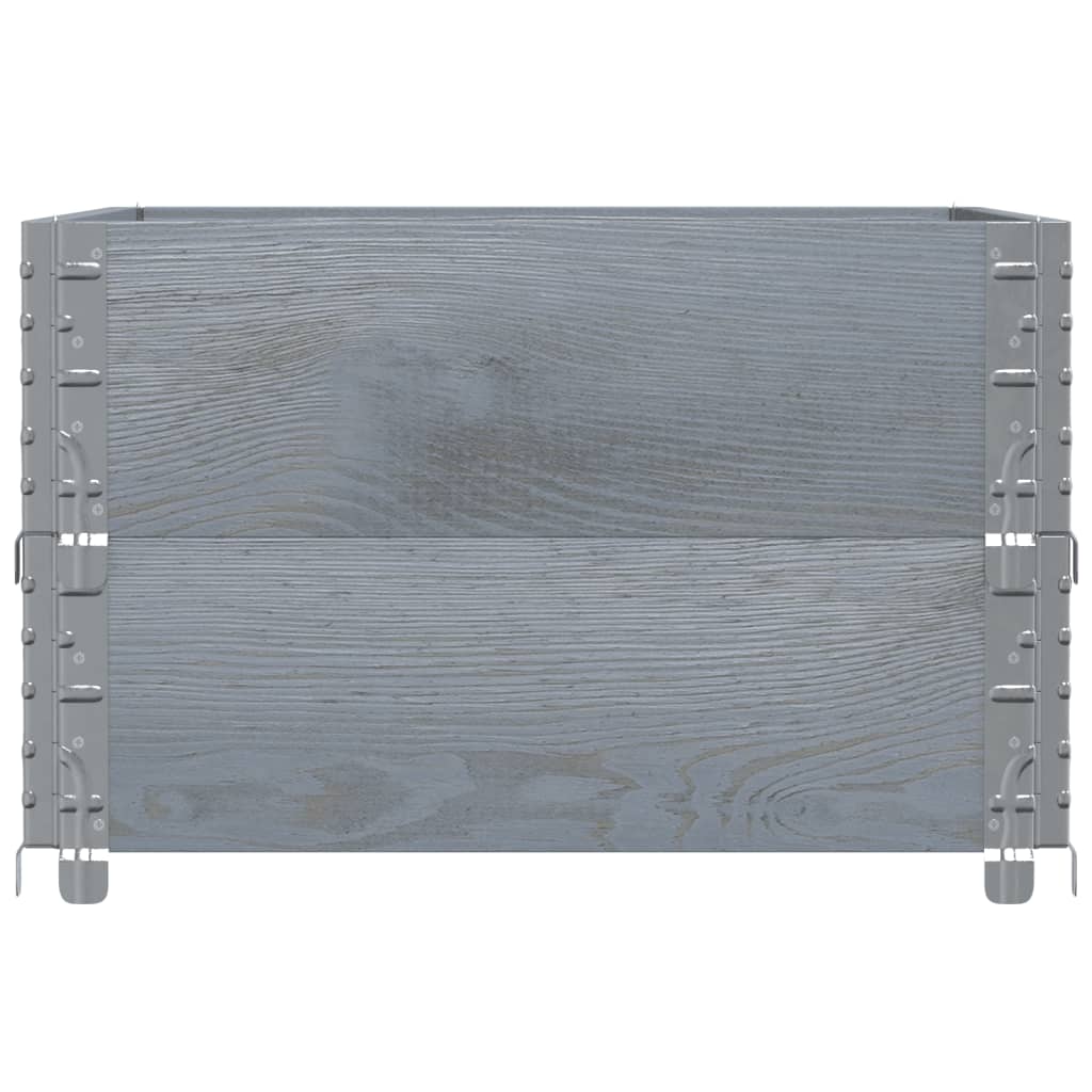 Kuormalavan Reunukset 2 Kpl Harmaa 80X60 Cm Täysi Mänty