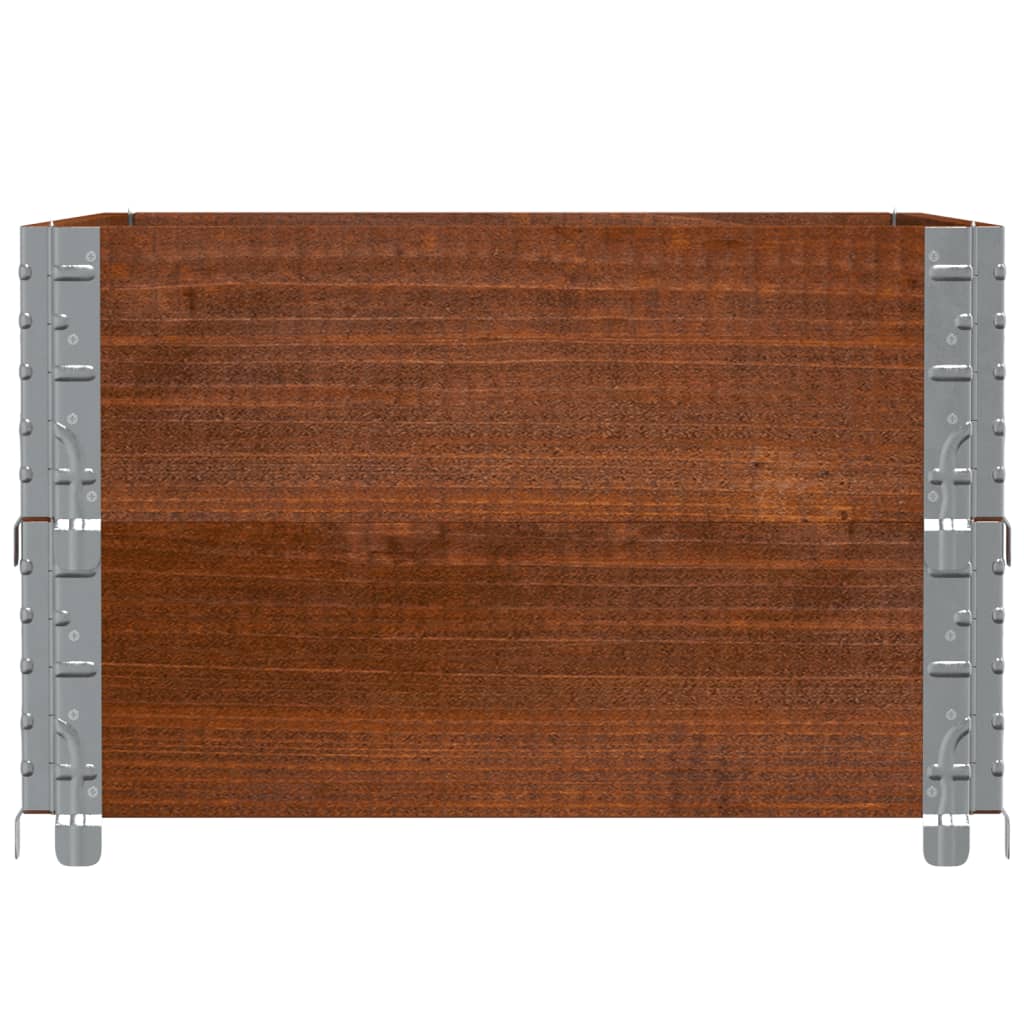 Kuormalavan Reunukset 2 Kpl Ruskea 80X60 Cm Täysi Mänty