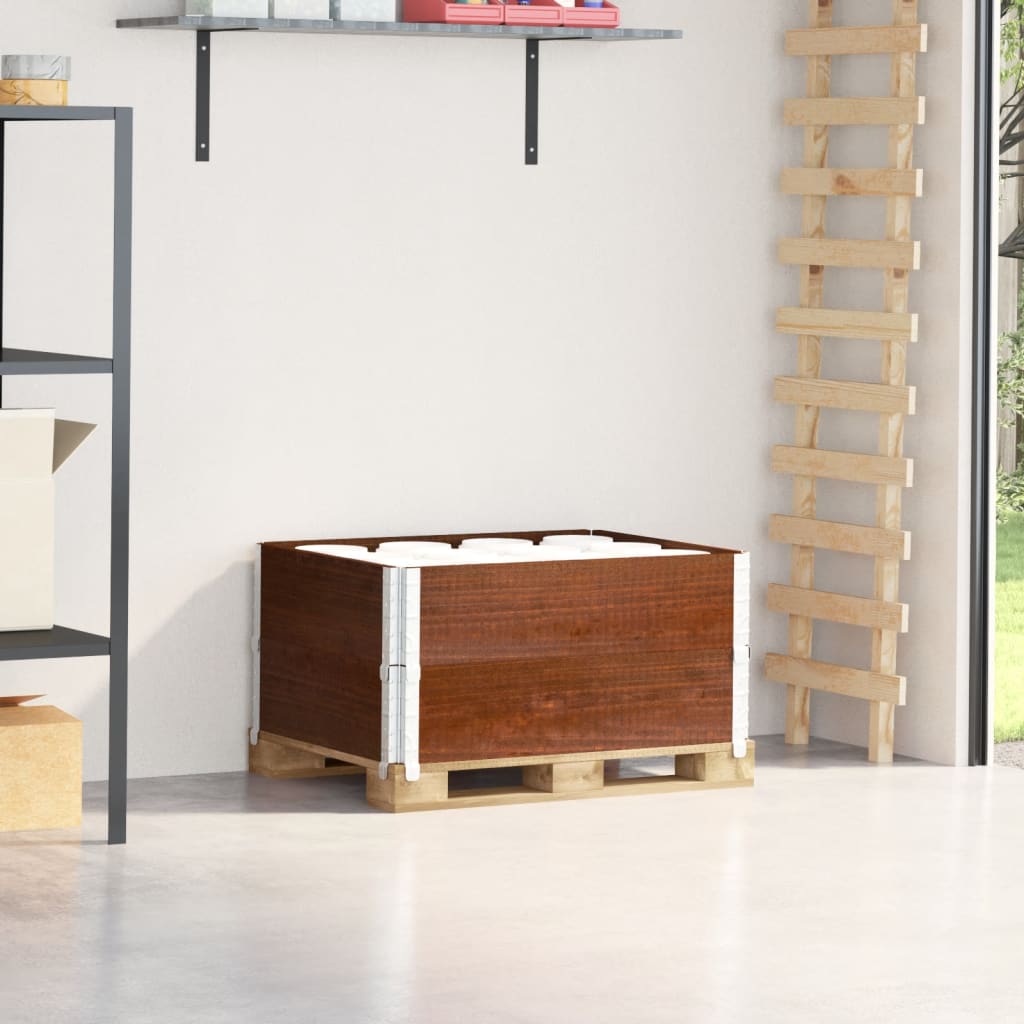 Kuormalavan Reunukset 2 Kpl Ruskea 80X60 Cm Täysi Mänty