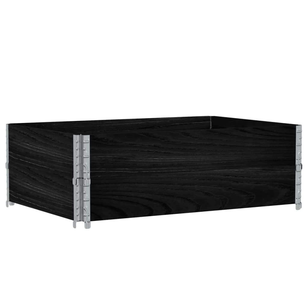 Kuormalavan Reunukset 2 Kpl Musta 120X80 Cm Täysi Mänty