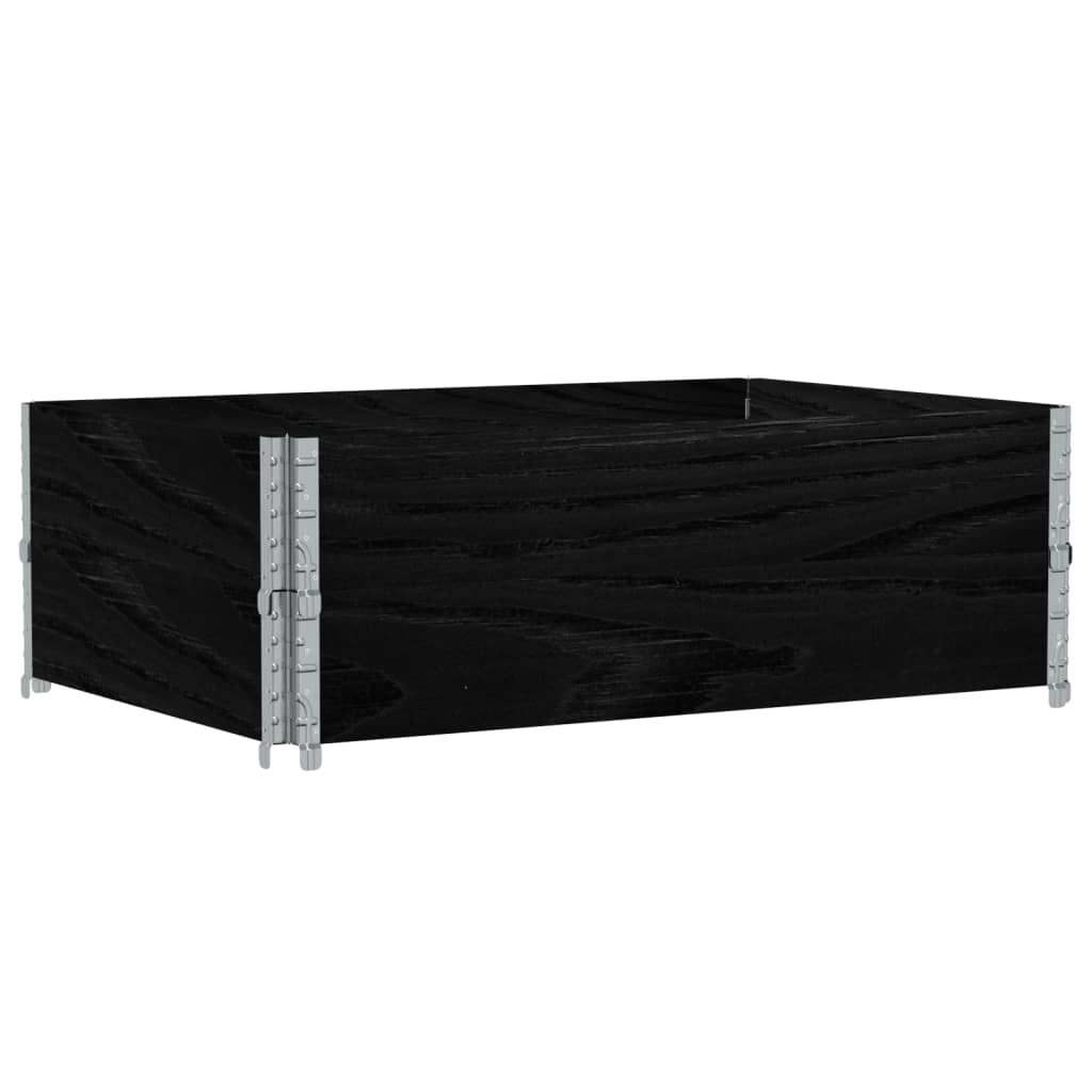 Kuormalavan Reunukset 2 Kpl Musta 120X80 Cm Täysi Mänty