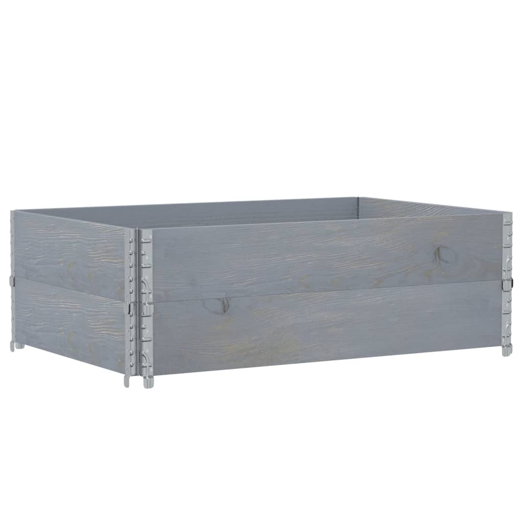 Kuormalavan Reunukset 2 Kpl Harmaa 120X80 Cm Täysi Mänty