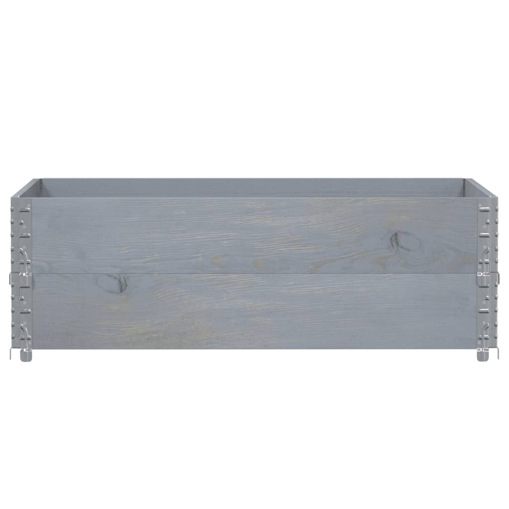 Kuormalavan Reunukset 2 Kpl Harmaa 120X80 Cm Täysi Mänty