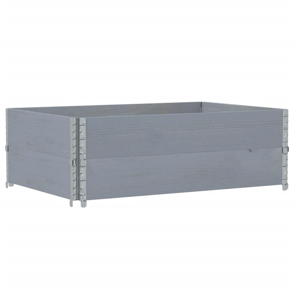 Kuormalavan Reunukset 2 Kpl Harmaa 120X80 Cm Täysi Mänty