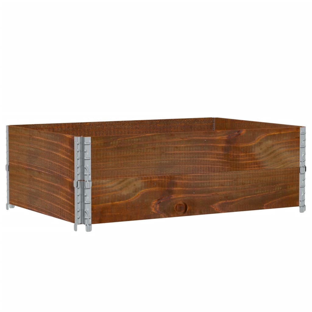 Kuormalavan Reunukset 2 Kpl Ruskea 120X80 Cm Täysi Mänty