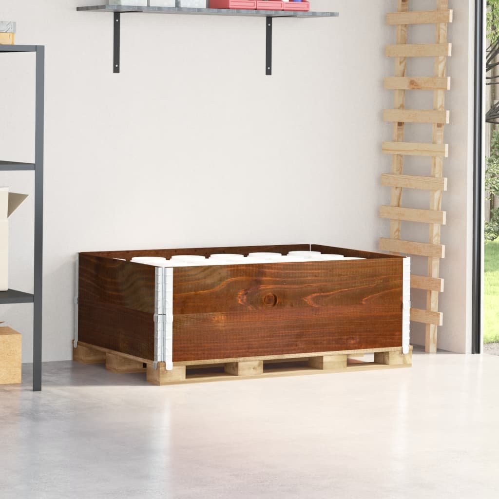 Kuormalavan Reunukset 2 Kpl Ruskea 120X80 Cm Täysi Mänty