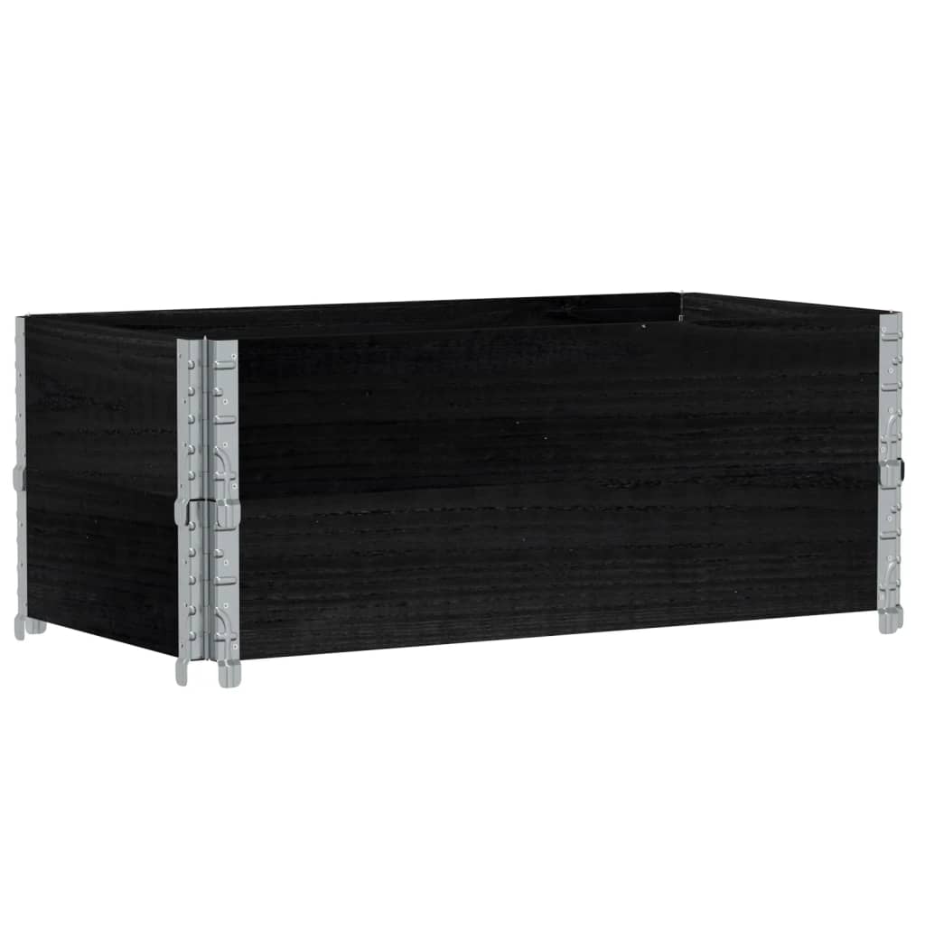 Kuormalavan Reunukset 2 Kpl Musta 100X50 Cm Täysi Mänty