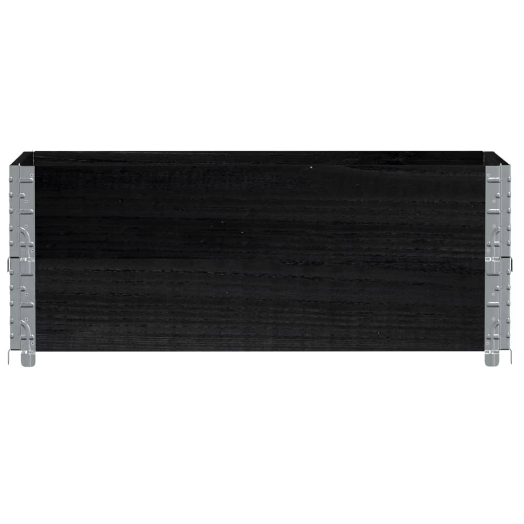 Kuormalavan Reunukset 2 Kpl Musta 100X50 Cm Täysi Mänty