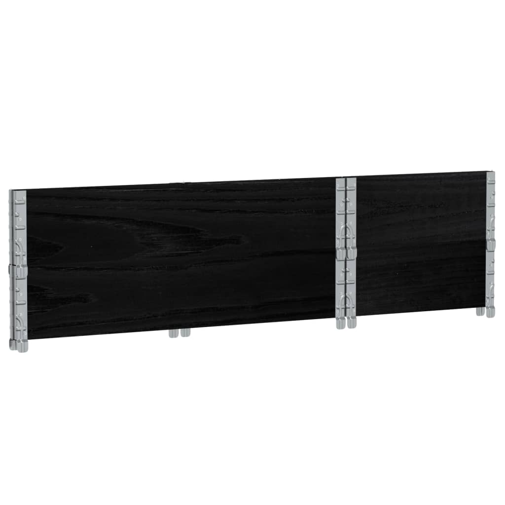 Kuormalavan Reunukset 2 Kpl Musta 100X50 Cm Täysi Mänty