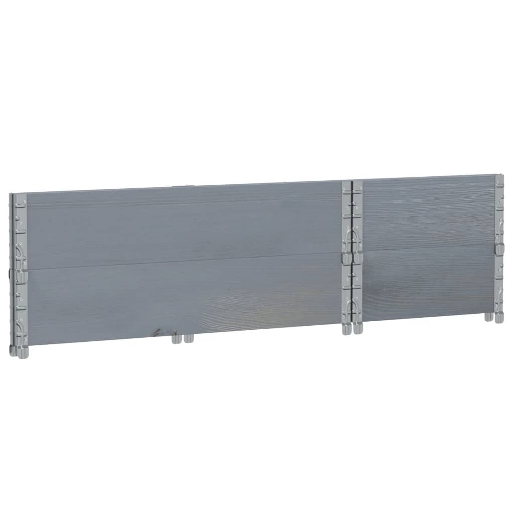 Kuormalavan Reunukset 2 Kpl Harmaa 100X50 Cm Täysi Mänty