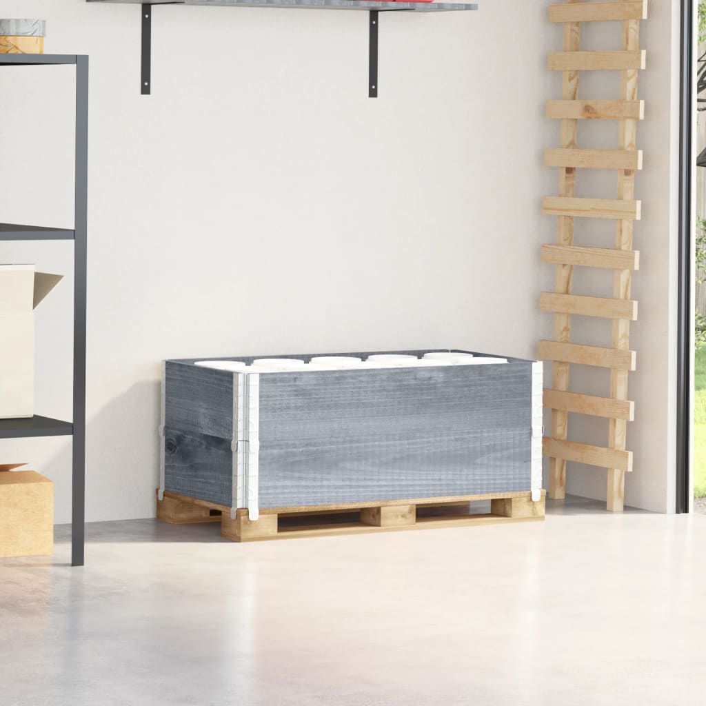 Kuormalavan Reunukset 2 Kpl Harmaa 100X50 Cm Täysi Mänty