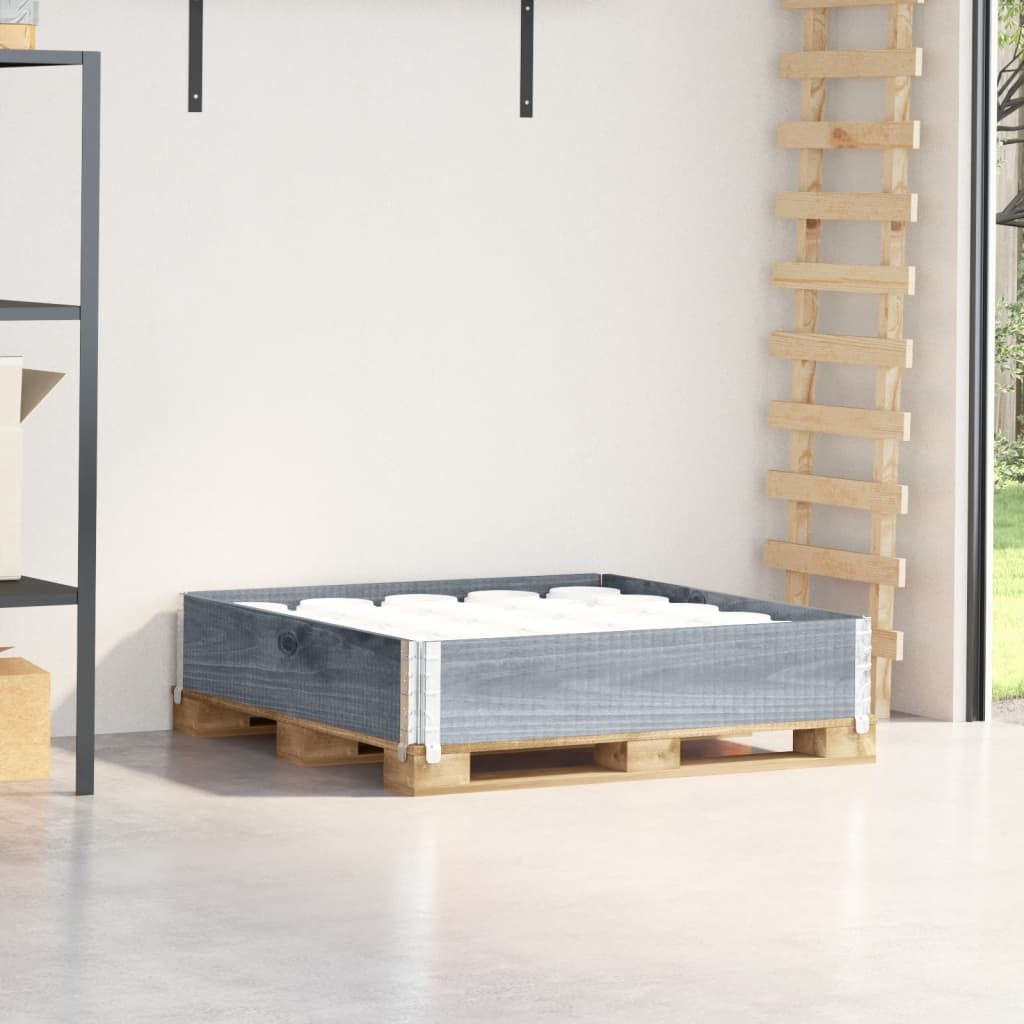 Kuormalavan Reunus Harmaa 100X100 Cm Täysi Mänty