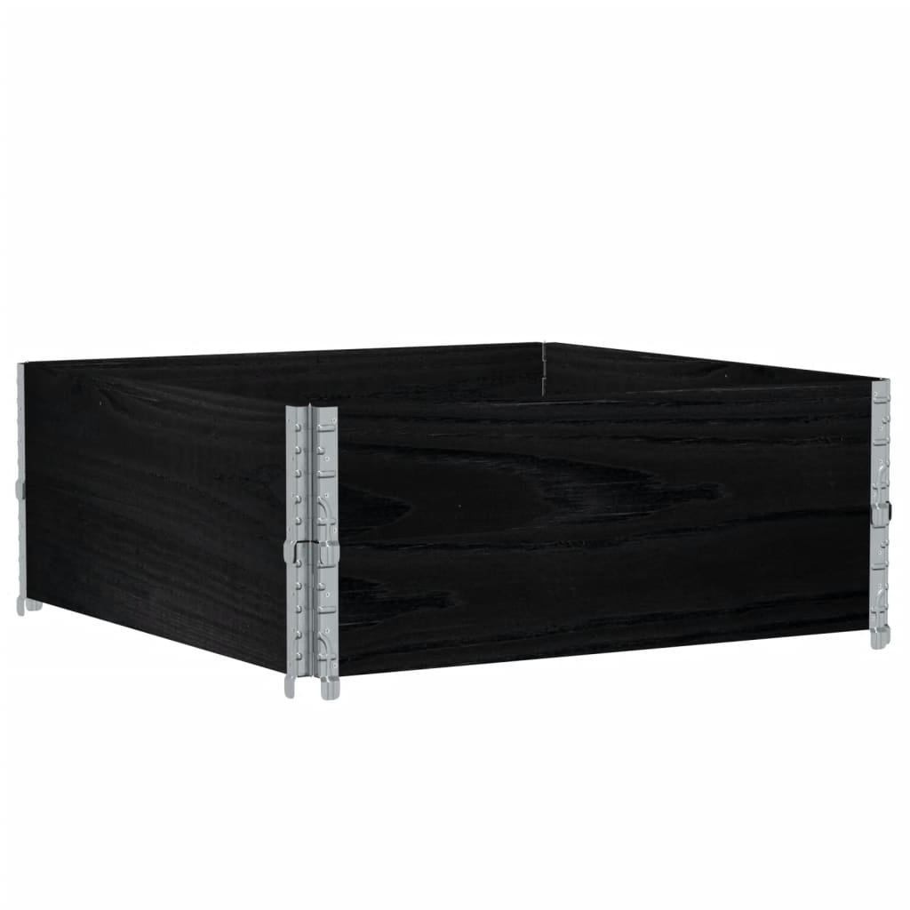 Kuormalavan Reunukset 2 Kpl Musta 100X100 Cm Täysi Mänty