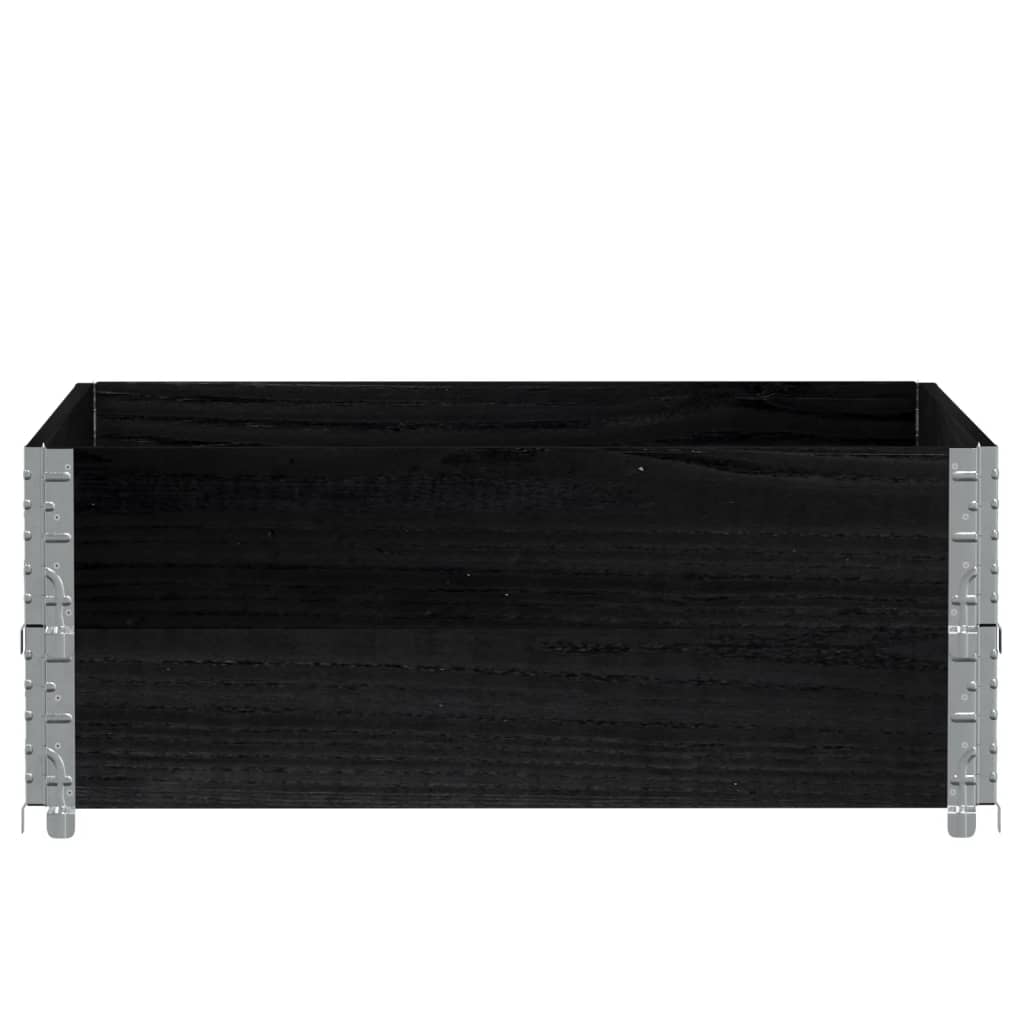 Kuormalavan Reunukset 2 Kpl Musta 100X100 Cm Täysi Mänty