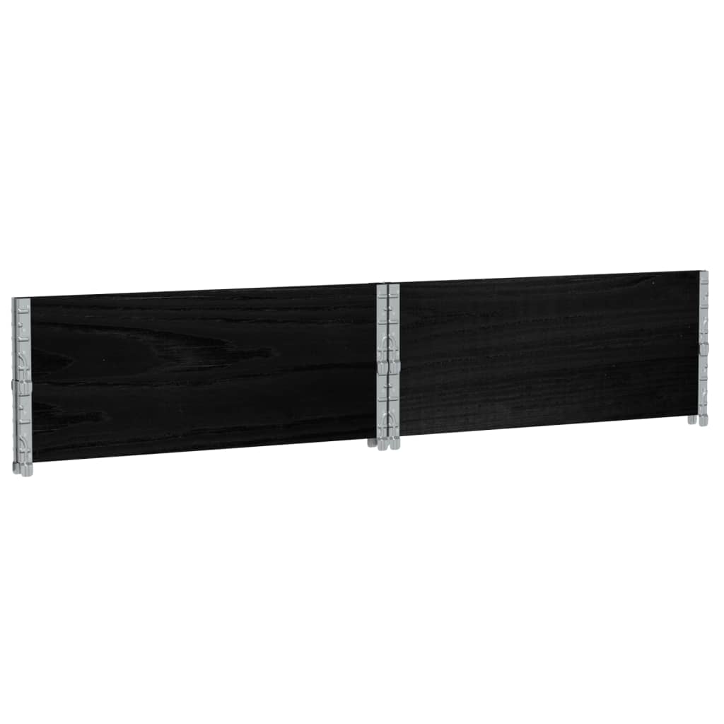 Kuormalavan Reunukset 2 Kpl Musta 100X100 Cm Täysi Mänty