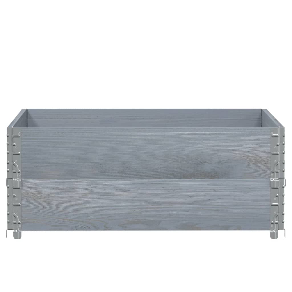Kuormalavan Reunukset 2 Kpl Harmaa 100X100 Cm Täysi Mänty