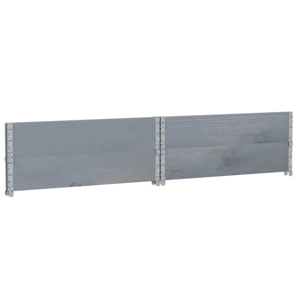 Kuormalavan Reunukset 2 Kpl Harmaa 100X100 Cm Täysi Mänty