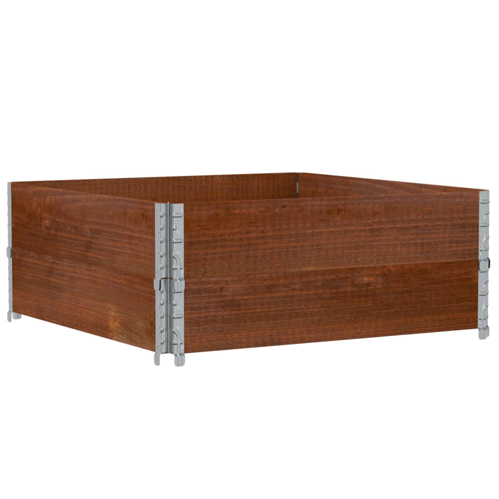 Kuormalavan Reunukset 2 Kpl Ruskea 100X100 Cm Täysi Mänty