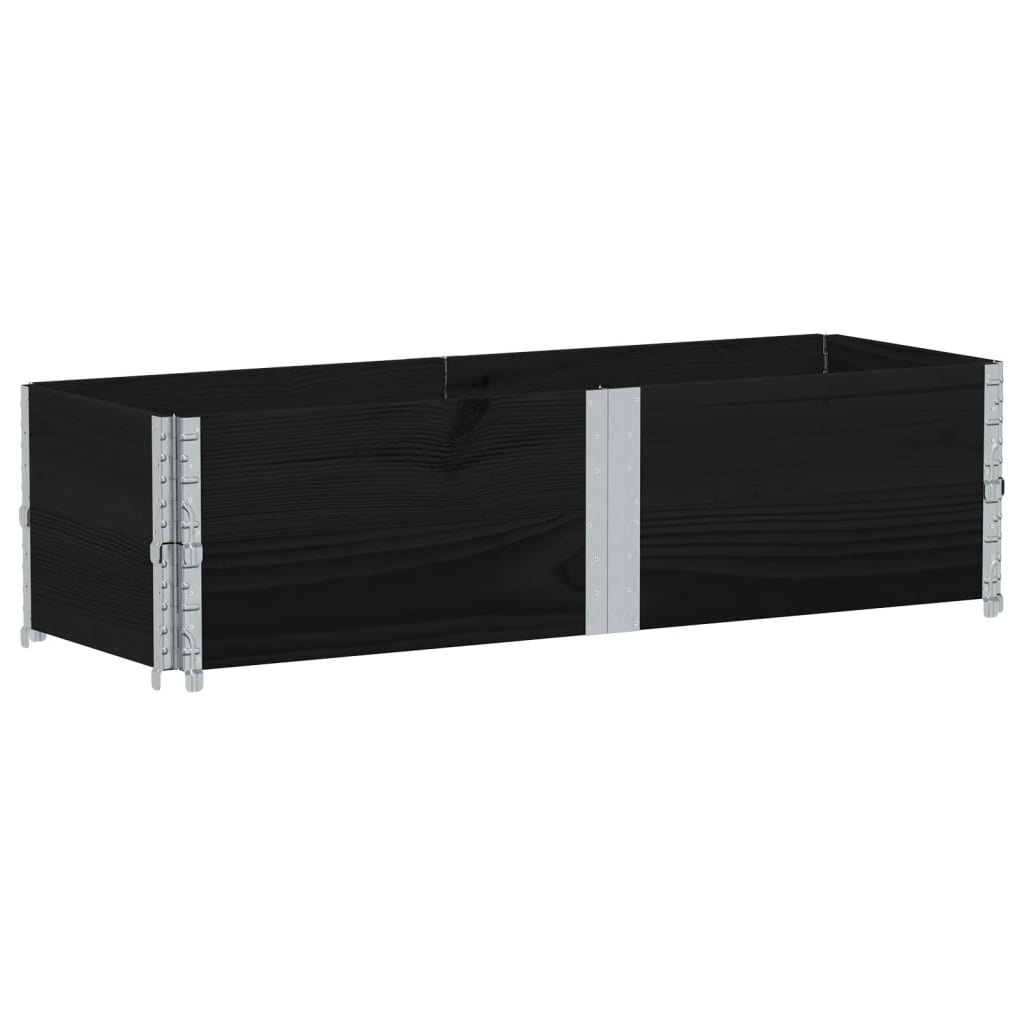 Kuormalavan Reunukset 2 Kpl Musta 150X50 Cm Täysi Mänty