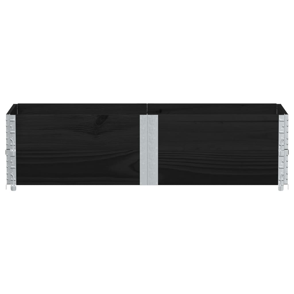 Kuormalavan Reunukset 2 Kpl Musta 150X50 Cm Täysi Mänty