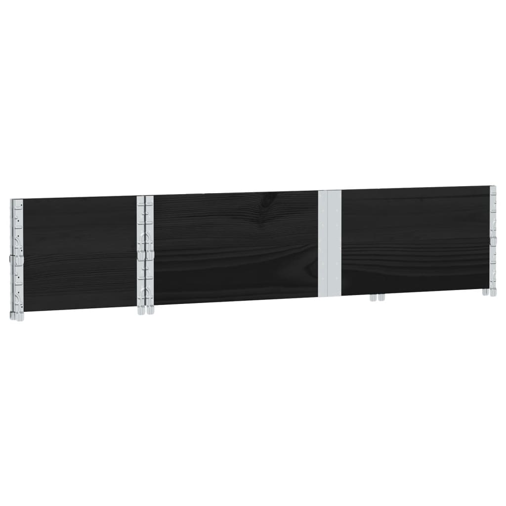 Kuormalavan Reunukset 2 Kpl Musta 150X50 Cm Täysi Mänty