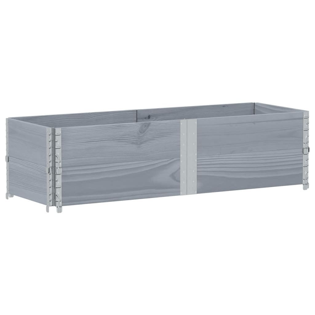 Kuormalavan Reunukset 2 Kpl Harmaa 150X50 Cm Täysi Mänty