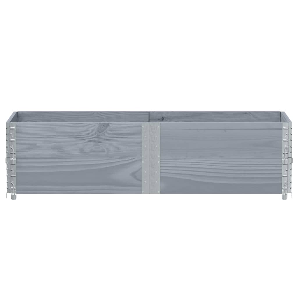Kuormalavan Reunukset 2 Kpl Harmaa 150X50 Cm Täysi Mänty