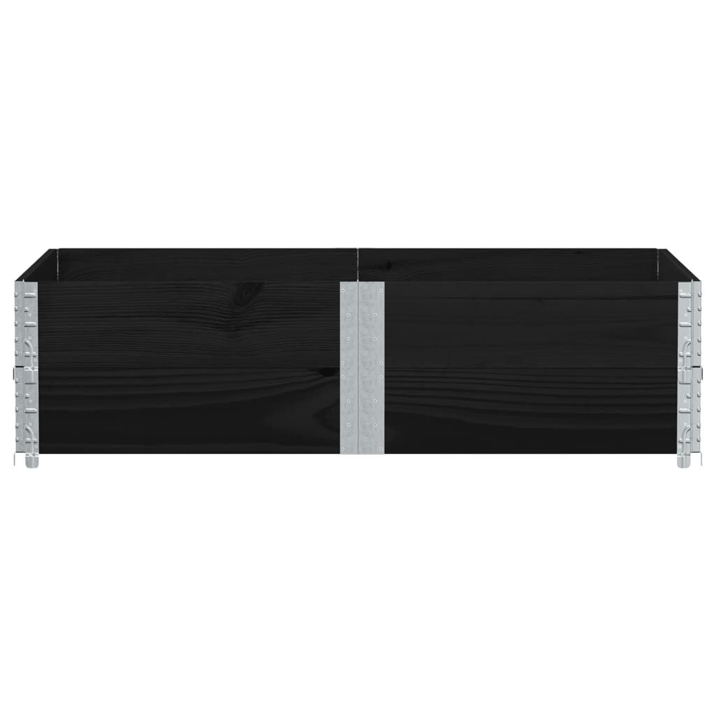 Kuormalavan Reunukset 2 Kpl Musta 150X100 Cm Täysi Mänty