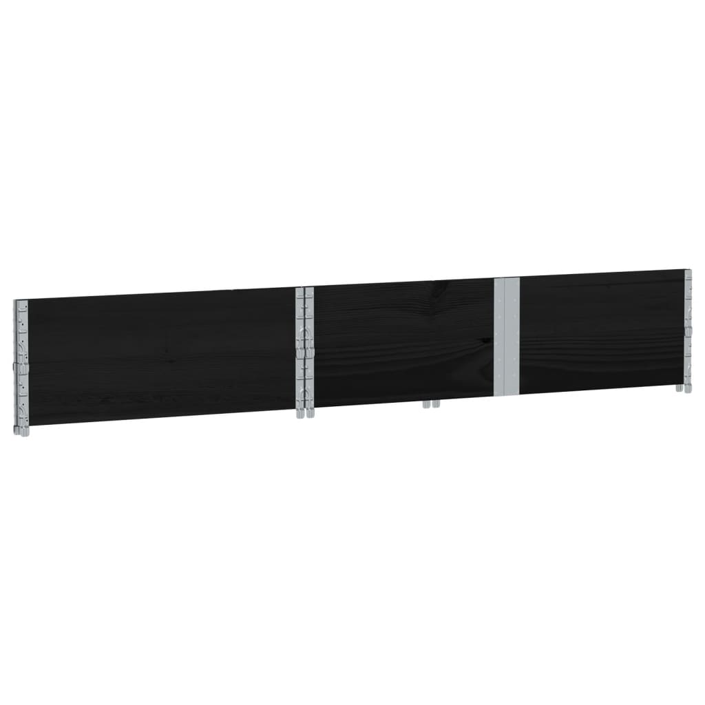 Kuormalavan Reunukset 2 Kpl Musta 150X100 Cm Täysi Mänty