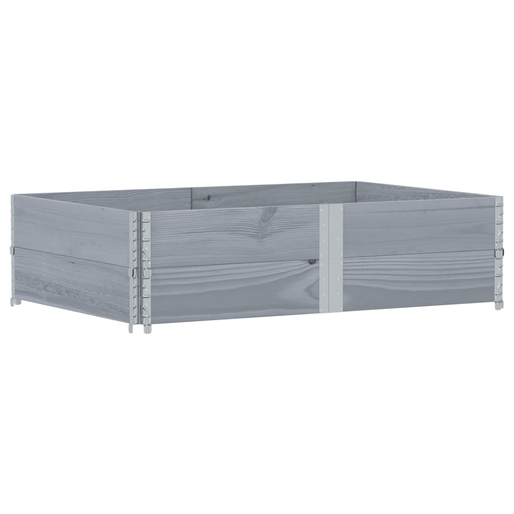 Kuormalavan Reunukset 2 Kpl Harmaa 150X100 Cm Täysi Mänty