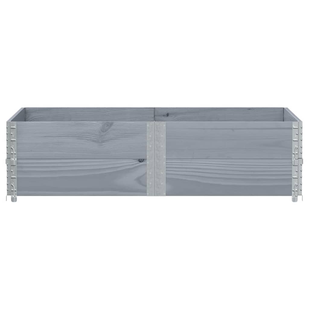 Kuormalavan Reunukset 2 Kpl Harmaa 150X100 Cm Täysi Mänty