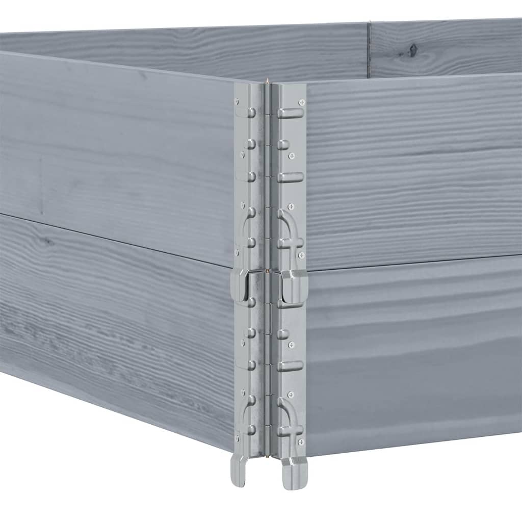 Kuormalavan Reunukset 2 Kpl Harmaa 150X100 Cm Täysi Mänty