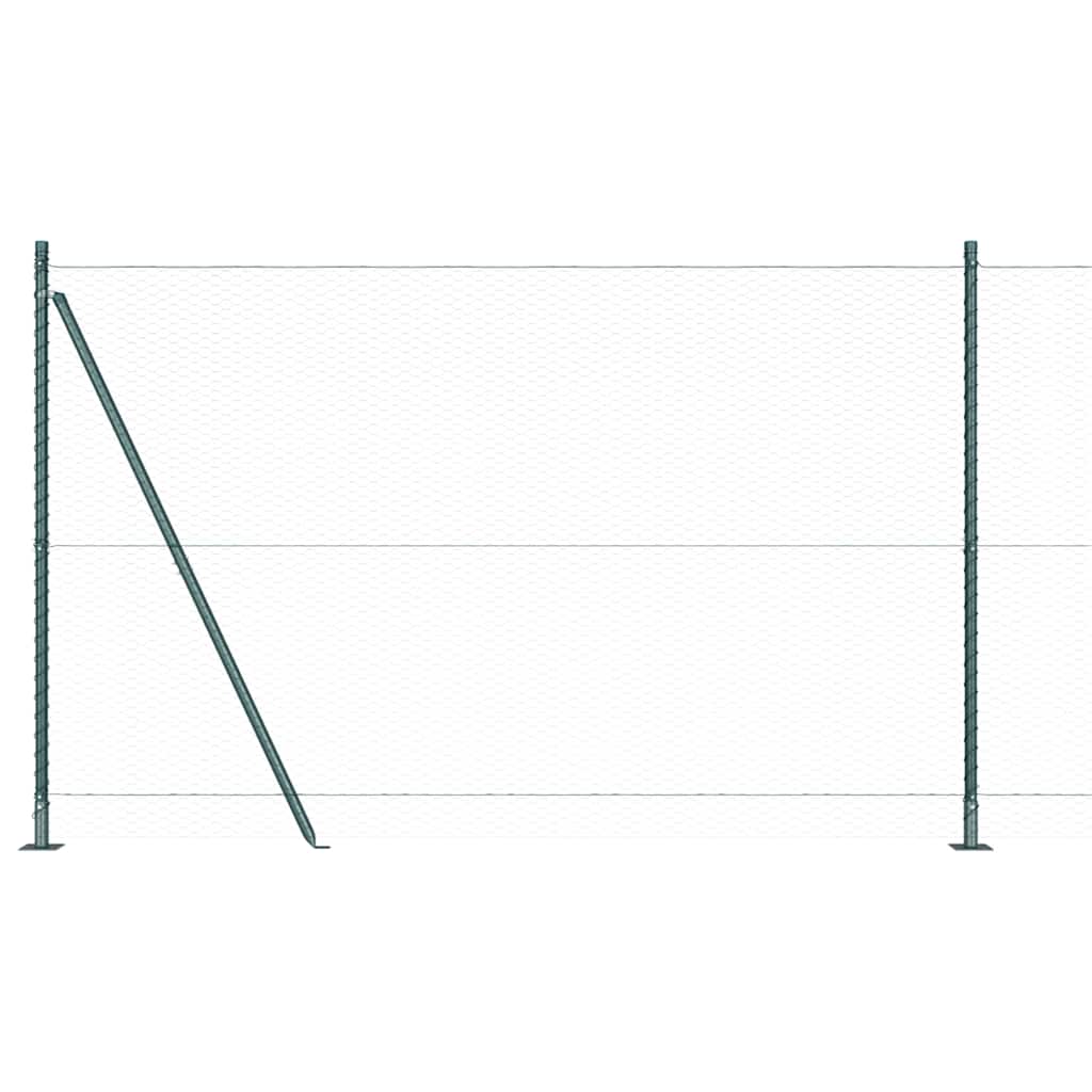 Kuusikulmainen Aita Betoni Perustuksella 25 X 1,4 M Vihreä